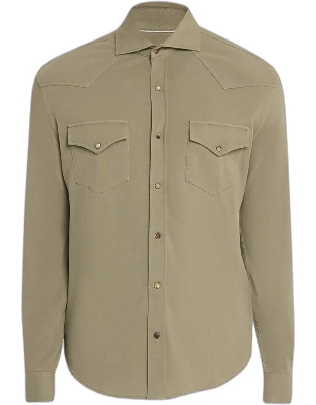 Cotton Piqué Western Shirt