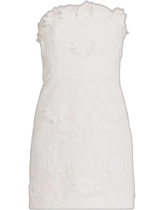 Nerida Strapless Floral Applique Mini Dress