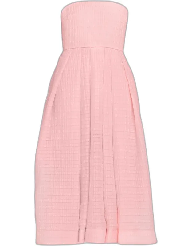 Pleated Jacquard Maxi Dress