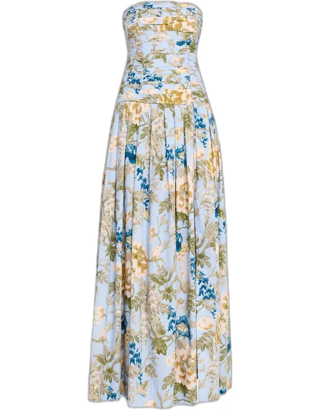 Floral Strapless Maxi Dress