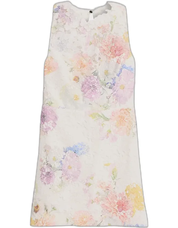 Nerine Sleeveless Floral Lace Mini Dress