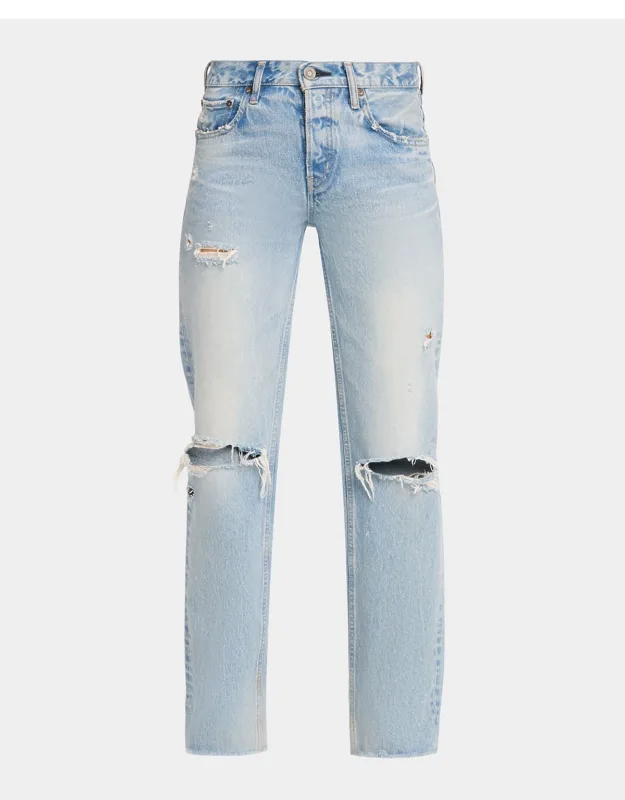 Distressed Straight Low-rise Jeans