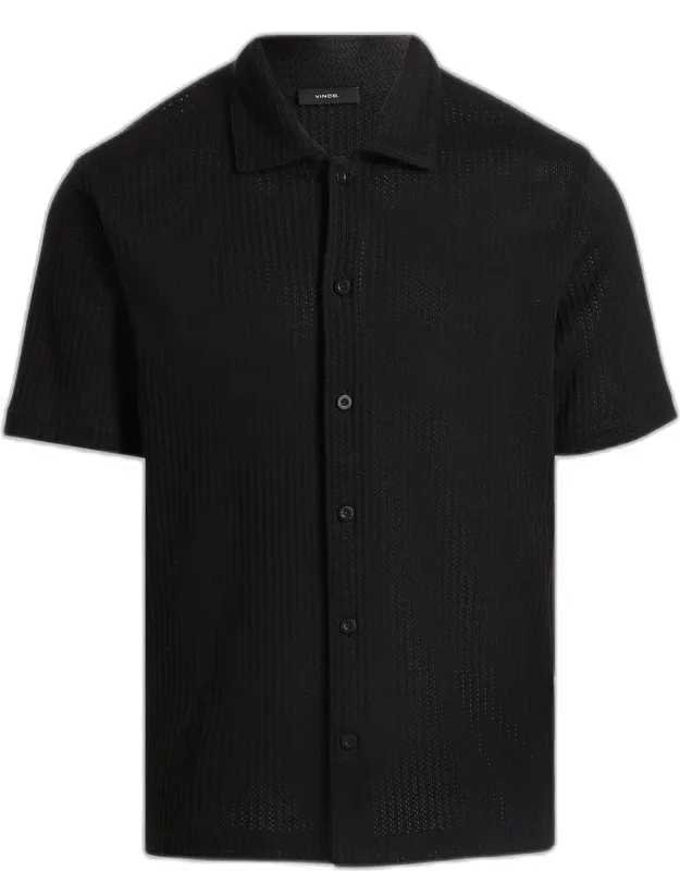 Pointelle Short-sleeve Shirt