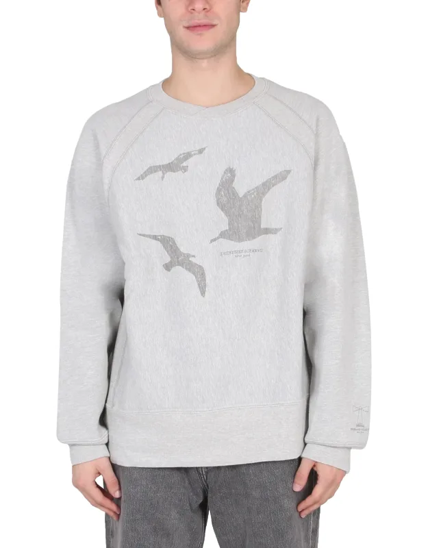 _engineered Garments Crewneck Sweatshirt With Crossbar Logo And Pouch Pocket_