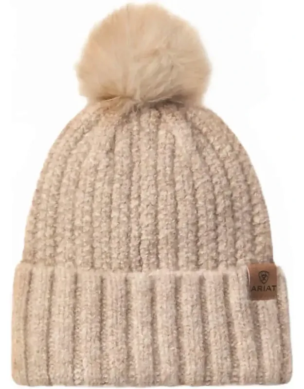 Chilton Faux Fur Pom Soft Knit Beanie