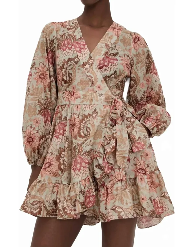 Daylight Mini Wrap Frill Dress