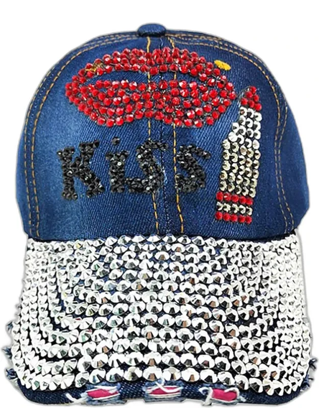 Bling Lips 'kiss' Message Baseball Cap