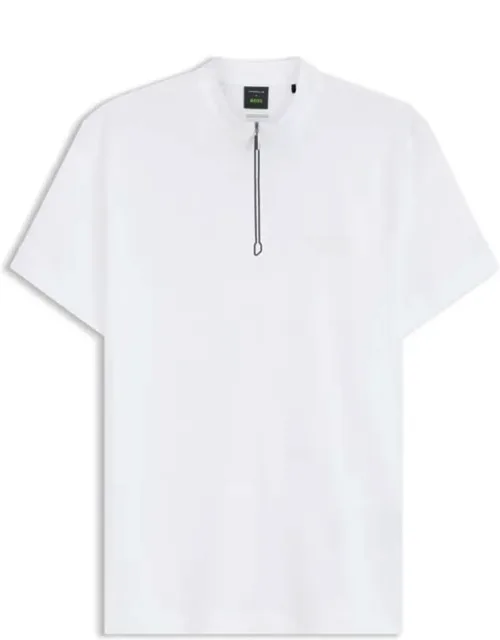 Polo Shirt With Zipper Neck In Cotton
