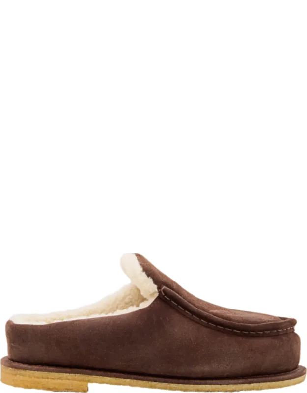 Suede Slip-on Mules With Cozy Fur Lining
