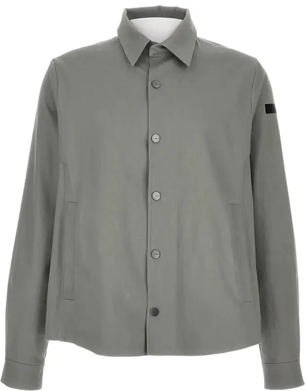 Loose-fitting Jacket With Front Button Closure And Subtle Logo
