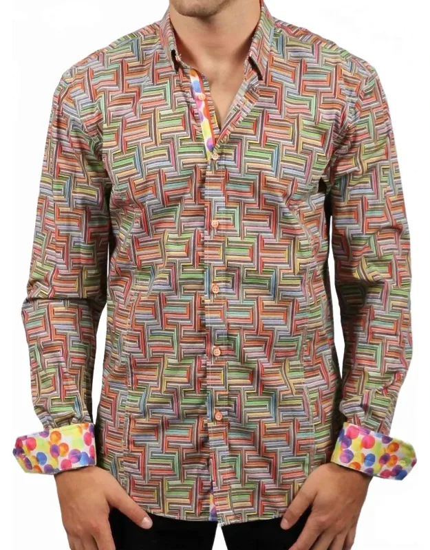 Pattern Button Down Print Shirt