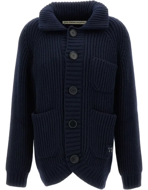 Ribbed Knit Jacket With Button Closure