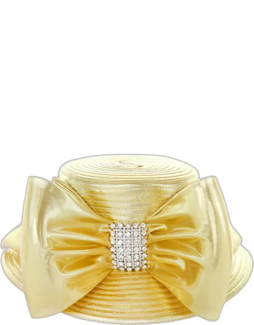 Braid Bow Stone Accented Hat