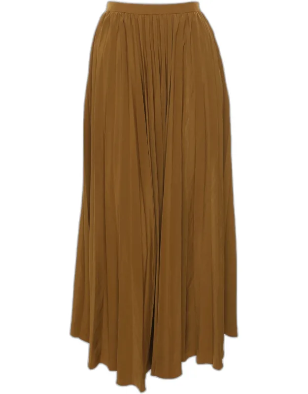 Satin Pleated Maxi Skirt