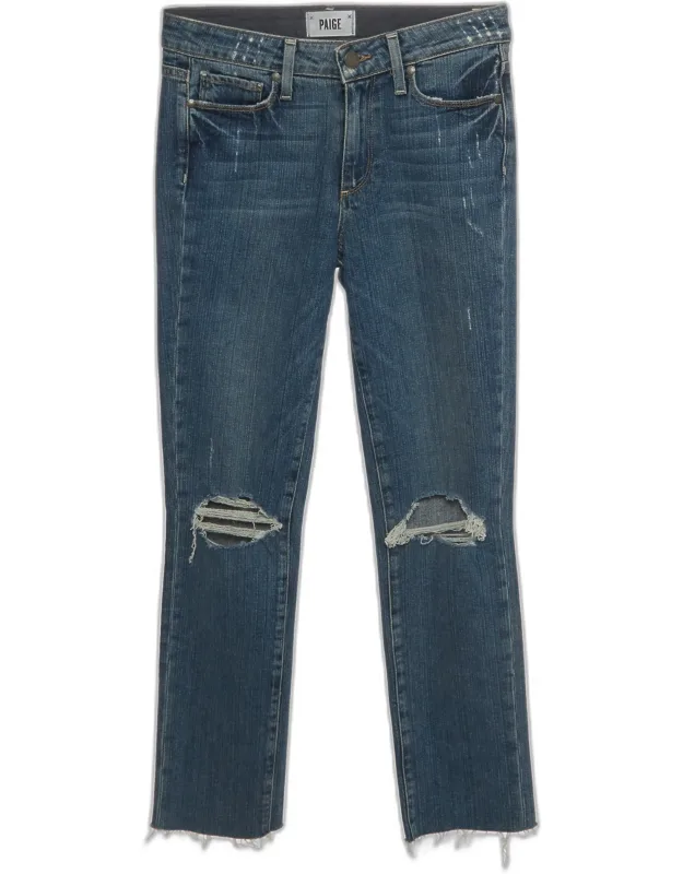 Distressed Straight Fit Jeans