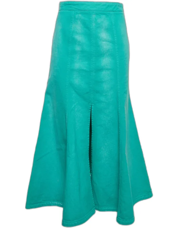 Denim Flared Midi Skirt