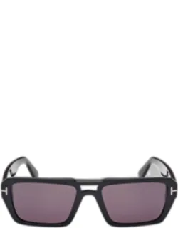 Acetate Aviator Sunglasses With 100% Uva/uvb Protection And Double Nose Bridge