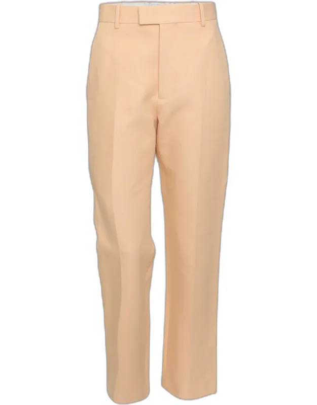 Peach Cotton Straight Leg Pants