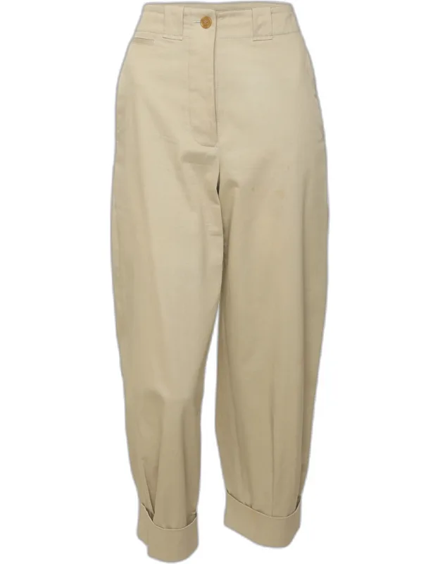 Stretch Cotton Cropped Pants