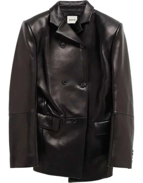 Double-breasted Leather Blazer