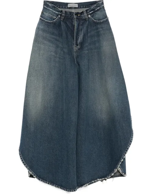Distressed Wide-leg Jeans