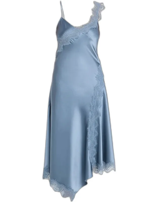 Lace Silk Slip Dress