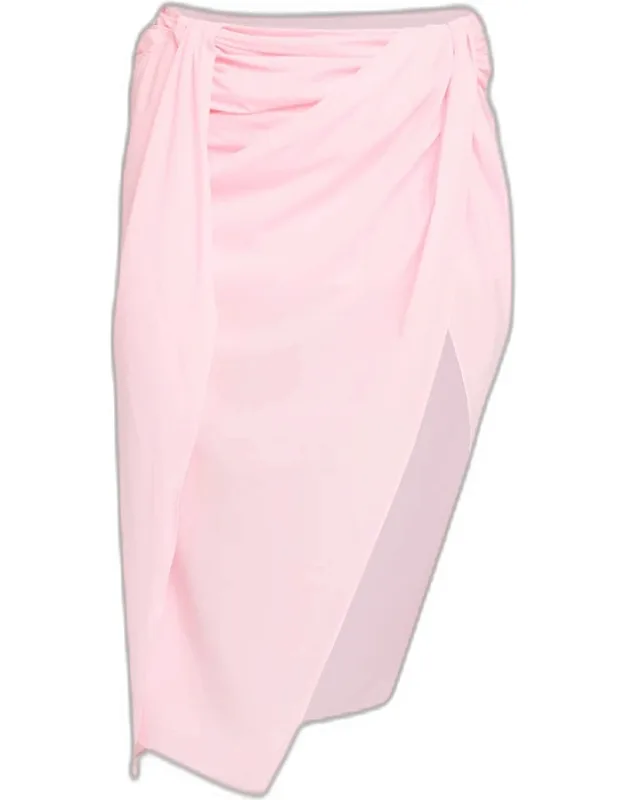 Draped Sarong Midi Skirt