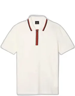 Contrast Tipping Zip Polo Shirt