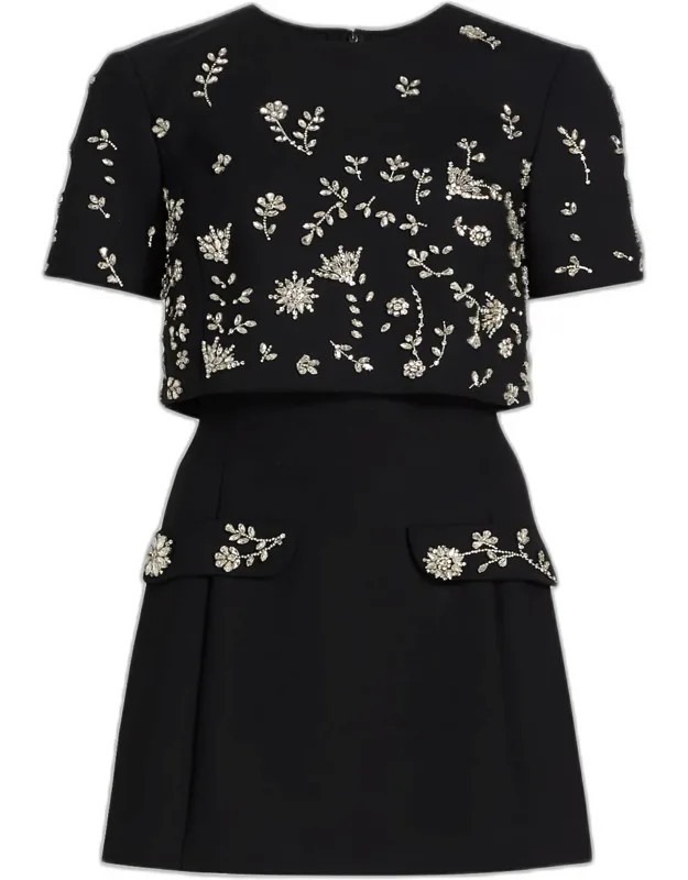 Crystal Short-sleeve Bolero Mini Dress