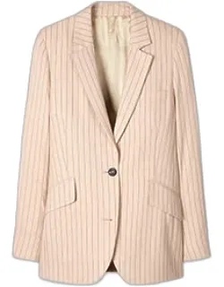 Sand Pinstripe Blazer