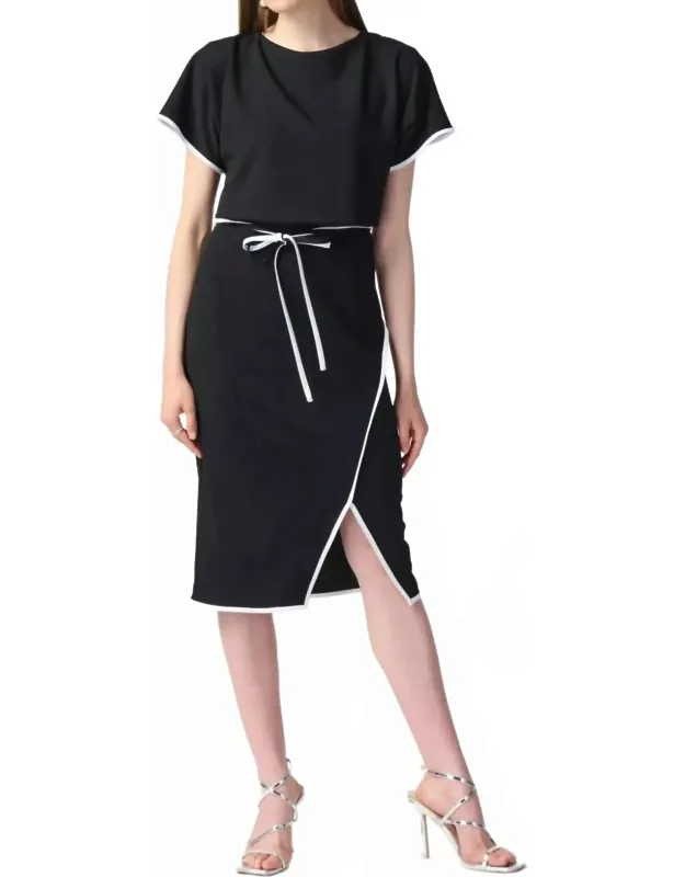 Scuba Crepe Short Sleeve Sheath Dress