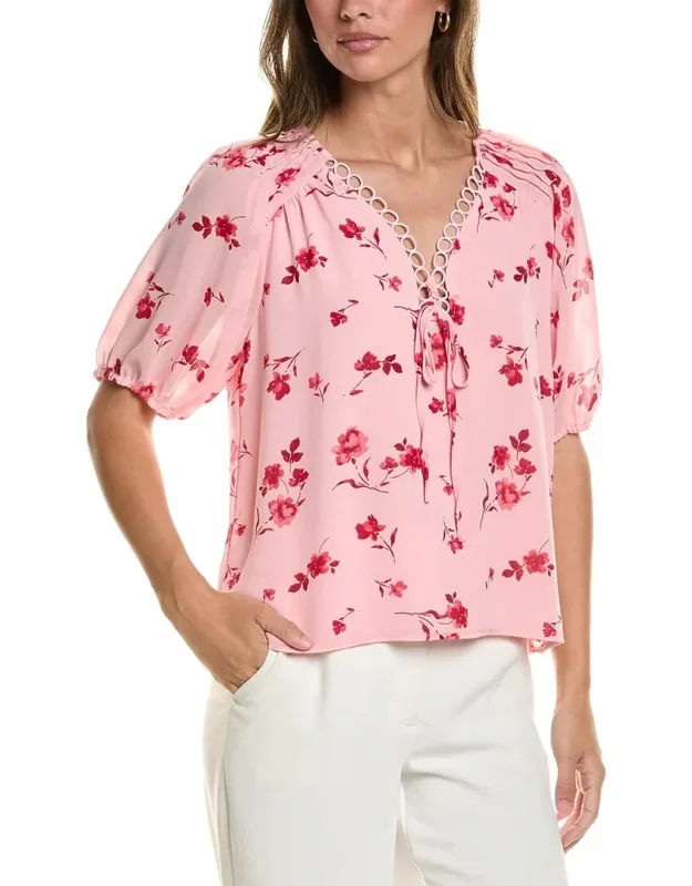 V-neck Pintuck Blouse