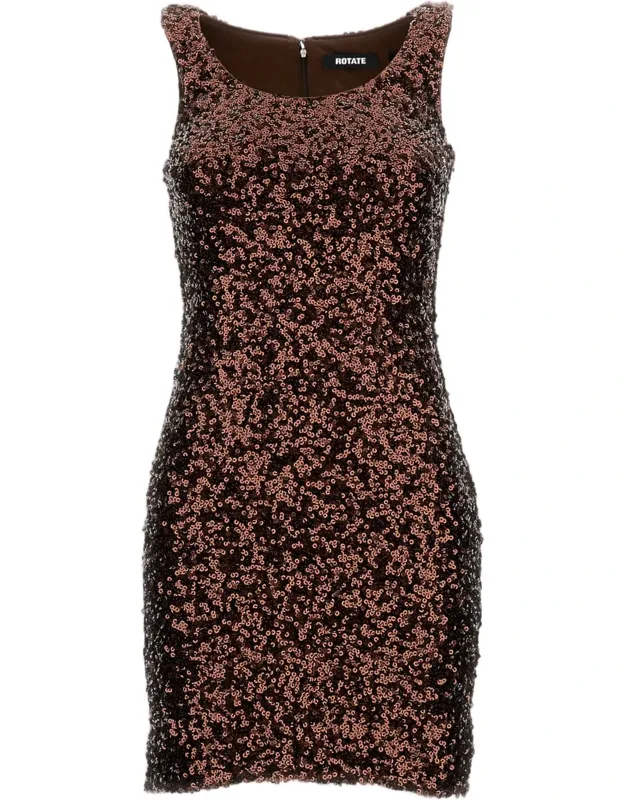 Sequin-embellished Midi Dress With Zip Closure