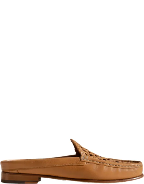 Perforated Leather Mule With Slip-on Design