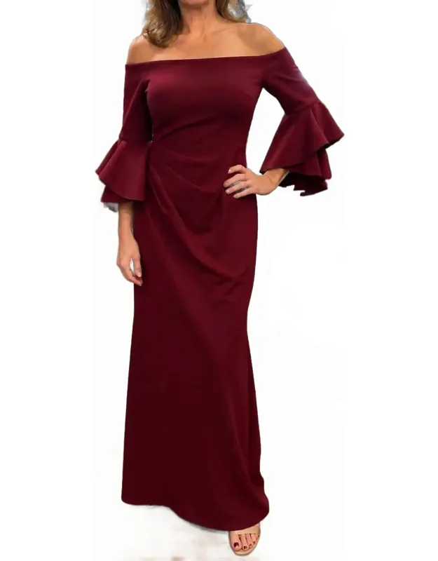 Off The Shoulder Bell Sleeve Dress