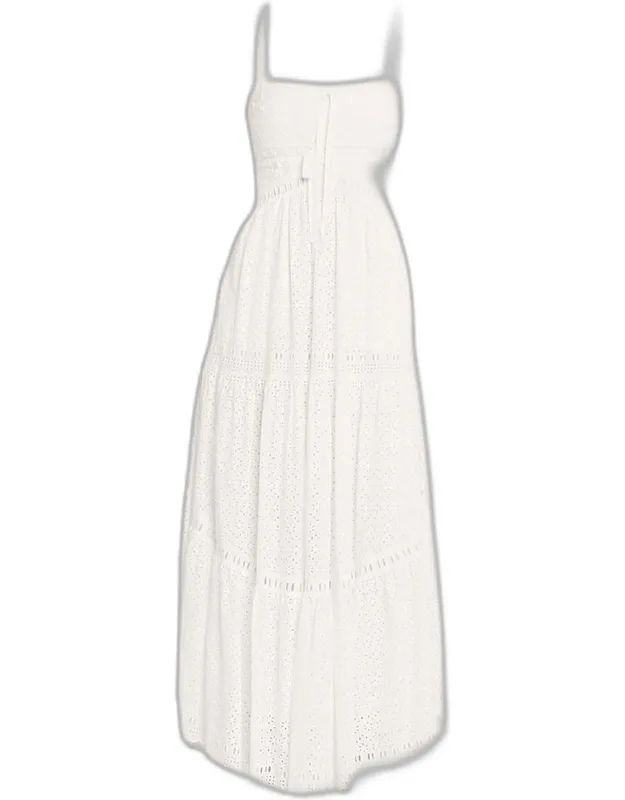 Constance Sleeveless Cotton Eyelet Maxi Dress