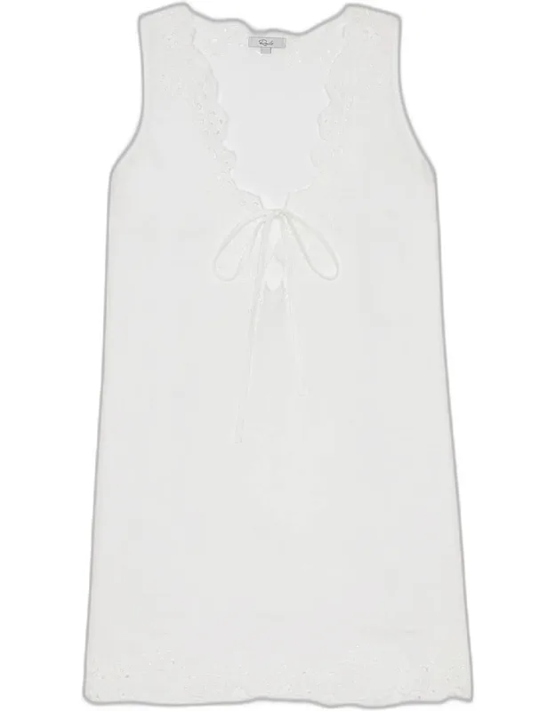 Embroidered Linen Shift Dress