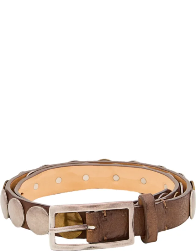 Bahia Leather Belt With Textured Stud Accents