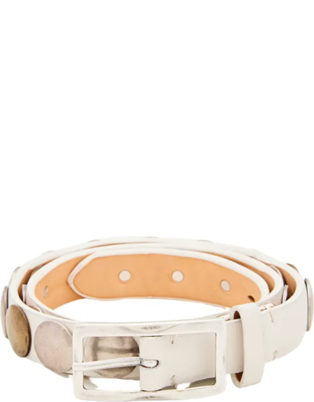 Bahia Leather Belt With Metallic Stud Accents