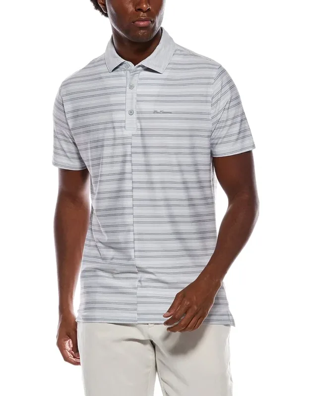 Stripe Colorblock Tech Polo Shirt