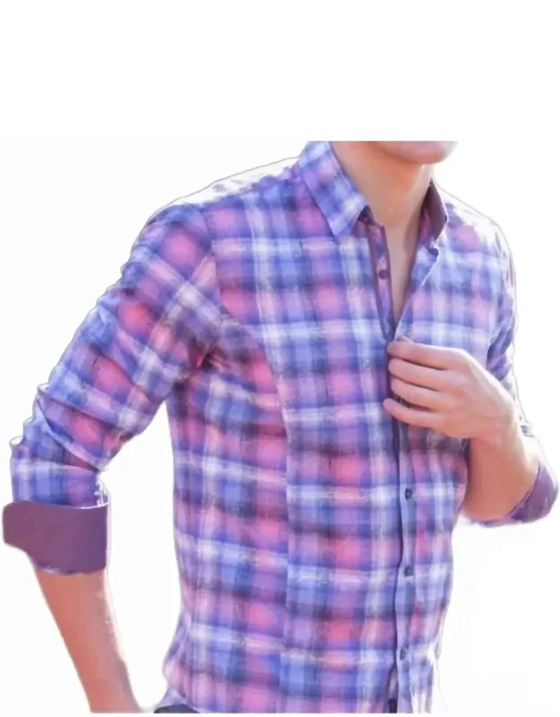 Paisley Over Checkered Jacquard Shirt