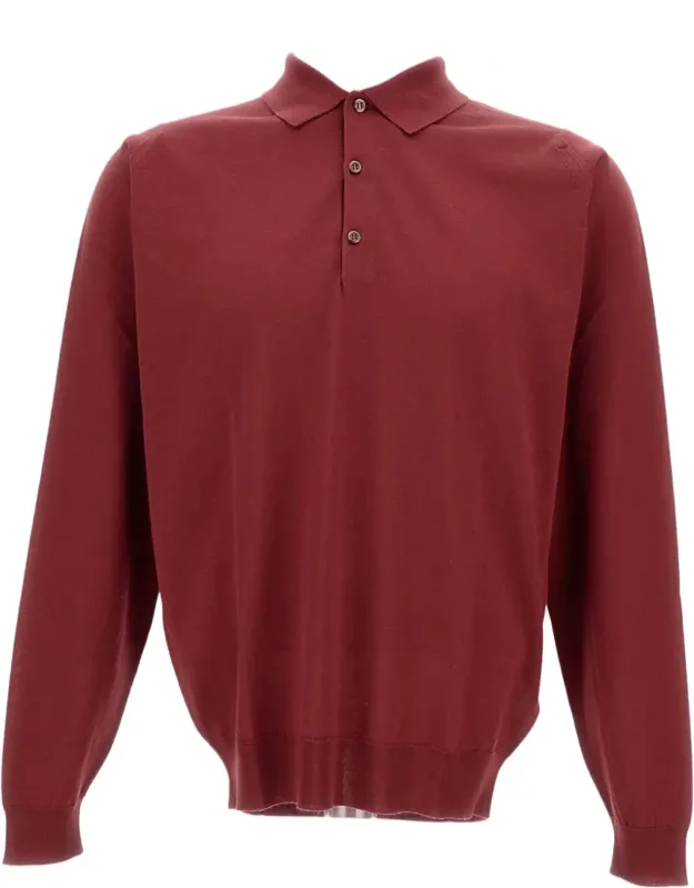 Extra-fine Merino Wool Long-sleeved Polo Shirt