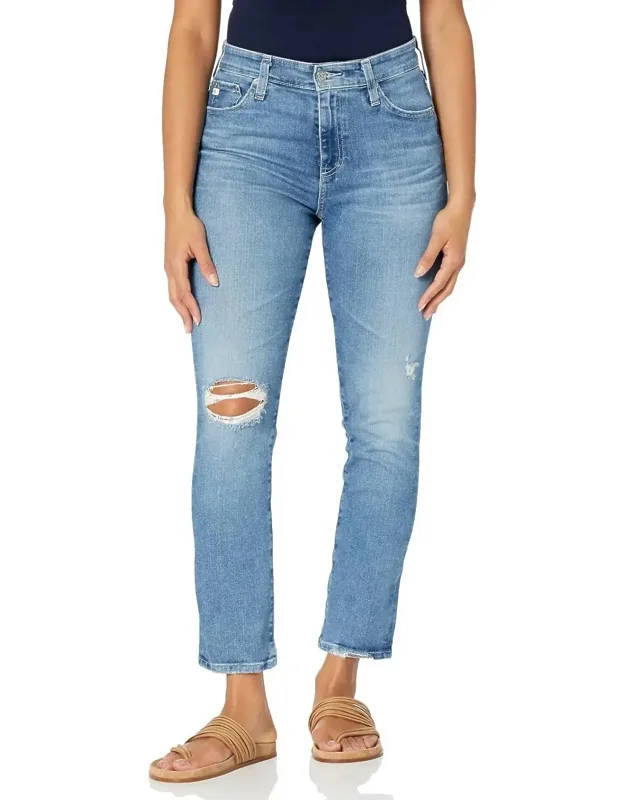 Mari Crop Jeans - High-rise Straight Leg, Superstretch Comfort