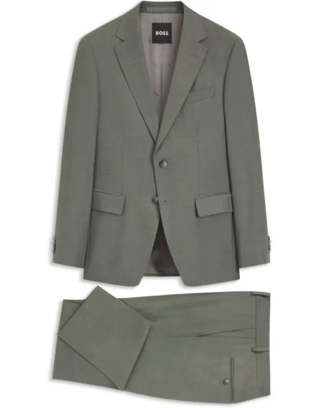 Two-piece Slim-fit Suit In Patterned Stretch Wool