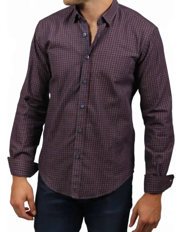 Patterned Denim Button Down Shirt