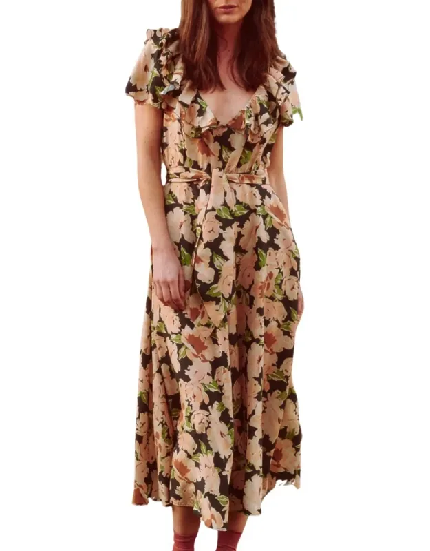 Parish Dress In Victorian Rose Print