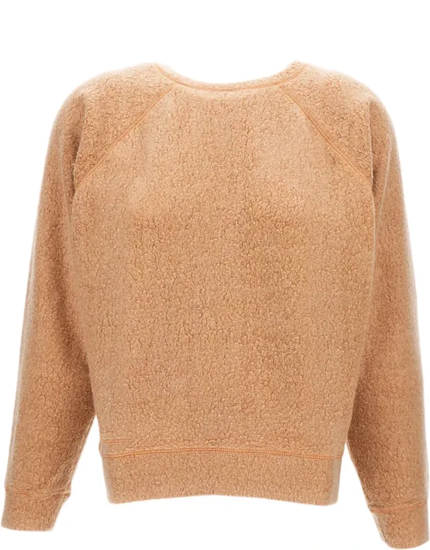 Cropped Crew Neck Jumper With Textured Finish