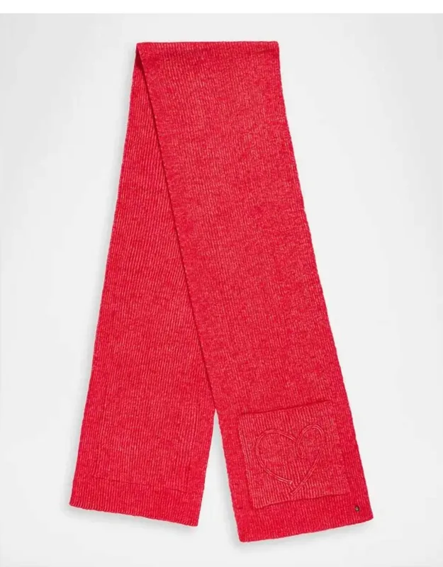 Knit Embroidered Love Scarf