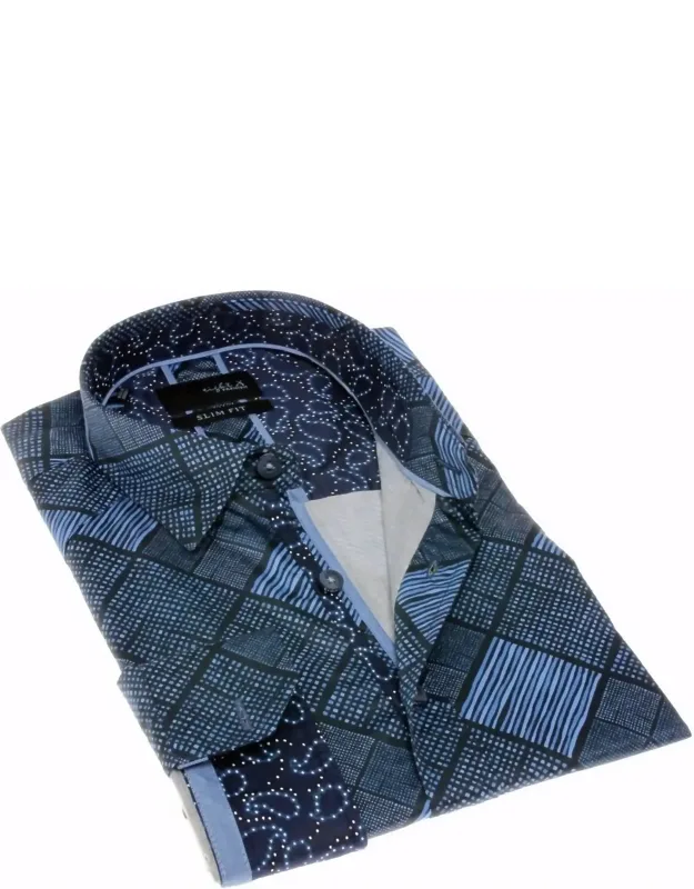 Button Down Shirt With Paisley Trim