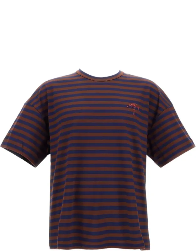 Striped Crew-neck Cotton T-shirt